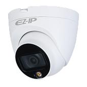 Камера видеонаблюдения (видеокамера наблюдения) аналоговая купольная HDCVI, 1/2.8" 2Мп КМОП, объектив фиксированный 3.6 мм, Full Color  EZ-IP EZ-HAC-T6B20P-LED-0360B