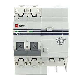 Выключатель автоматический дифференциального тока АД-2 16А 2П двухполюсный характеристика C 4,5kA 30мА тип AC, электронный  PROxima DA2-16-30-pro EKF