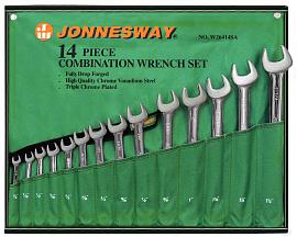 Набор ключей гаечных комбинированных дюймовых в сумке 3/8"--1-1/4", 14 предметов JonnesWay W26414S