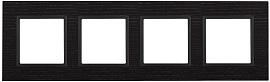 Рамка для розеток и выключателей ЭРА Elegance 4 поста чёрное 14-5304-05 Б0034583 ЭРА