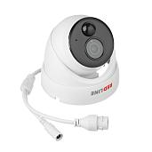 Камера видеонаблюдения (видеокамера наблюдения) IP уличная купольная антивандальная 2Мп, объектив 2,8 мм (103°) F1.0; POE, звук RedLine RL-IP22P-S.pir