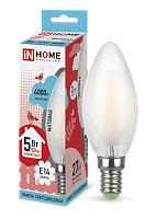 Лампа светодиодная LED-свеча-deco 5Вт 230В E14 4000К 450Лм матовая 4690612006765 IN HOME