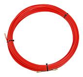 Протяжка кабельная (мини УЗК в бухте), стеклопруток, d=3,5 мм, 25 м красная 47-1025