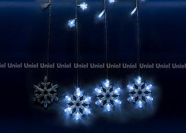 Гирлянда светодиодная Занавес «Снегопад» 2,7х0,6м 100 Led Белый свет, 10 нитей, с контроллером, прозрачный провод ULD-E2706-100/DTA WHITE IP20 SNOWFALL 11129 Uniel
