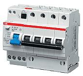 Выключатель автоматический дифференциального тока DS204M 10А 4П четырехполюсный C 30мА 10кА 6 модулей 2CSR274001R1104 ABB