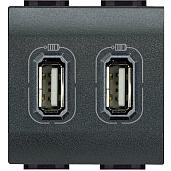Разъем USB для зарядки 2м Антрацит Livinglight  L4285C2and