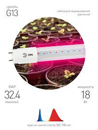 Фитолампа для растений светодиодная FITO-18W-RB-Т8-G13-NL красно-синего спектра 18 Вт Т8 G13 ЭРА