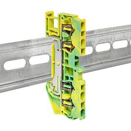 Колодка клеммная самозажимная JXB-ST-2.5 земля PROxima plc-jxb-st-2.5-pen EKF