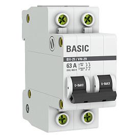 Выключатель нагрузки ВН-29 2П 63А 400В на DIN-рейку Basic (SL29-2-63-bas) EKF