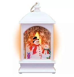 Фонарь новогодний светодиодный "Снеговик" серия Holiday, 0,1Вт, теплый свет, белый, батарейки в комплекте, HL030 Gauss