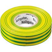 Изолента ПВХ желто-зеленая полосатая 19х20м Navigator 71 115 NIT-A19-20/YG