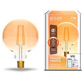 Лампа светодиодная 7 Вт E27 G95 2500K 740Лм диммируемая LED Шарообразная Smart Home 1320112 GAUSS