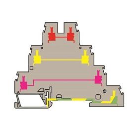 Клемма D4/6.T3.P, 3-уровня+земля, винт 4мм.кв. 1SNA299684R0200 TE Connectivity