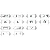 Bticino NT4916KIT Livinglight Набор вставок для сменных клавиш Axial, 13 вариантов по 5 штук, цвет алюминий