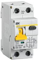 Выключатель автоматический дифференциального тока АВДТ 20А 2П двухполюсный характеристика C 6кА 30мА A АВДТ-32 MAD22-5-020-C-30 IEK (1м)