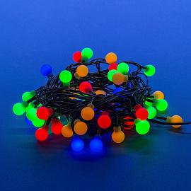 Гирлянда ULD-S0540-060/DGA MULTI IP20 COLORBALLS  светодиодная с контроллером «Разноцветные шарики», 60 светодиодов, 5,4 м, разноцветная, IP20, провод зеленый