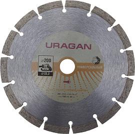 Круг отрезной алмазный  сегментный, для УШМ, 200х22,2мм URAGAN 909-12111-200