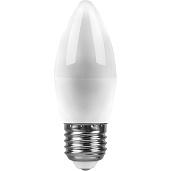 Лампа светодиодная 9 Вт E27 C37 2700К 800Лм матовый 230В свеча белый теплый 25936 Feron