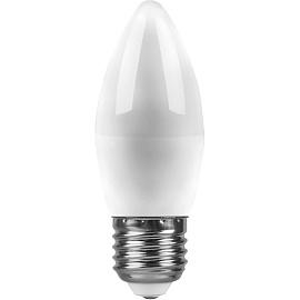 Лампа светодиодная 9 Вт E27 C37 2700К 800Лм матовый 230В свеча белый теплый 25936 Feron