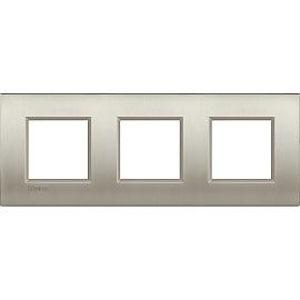 Рамка для розеток и выключателей Air, немецкий стандарт 2+2+2 мод. Цвет "Матовый титан" Livinglight LNE4802M3TIS Legrand