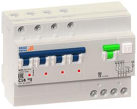 Выключатель автоматический дифференциального тока АВДТ 25А 4П четырехполюсный характеристика C 30мА VD63 OptiDin 103478 КЭАЗ
