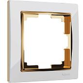 Рамка одноместная Snabb белый/золото IP20 W0011933 Werkel
