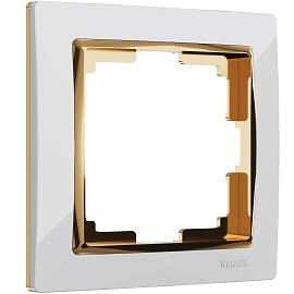 Рамка одноместная Snabb белый/золото IP20 W0011933 Werkel