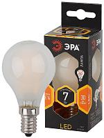 Лампа светодиодная 7 Вт E14 P45 2700К 625Лм матовая 170-265В шар филамент (F-LED P45-7W-827-E14 frost) Б0027956 ЭРА