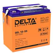Аккумулятор свинцово-кислотный (аккумуляторная батарея)  12 В 55 А/ч GEL 12-55 DELTA