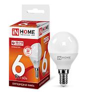 Лампа светодиодная LED-ШАР-VC 6Вт 230В E14 6500К 540Лм 4690612030630 IN HOME