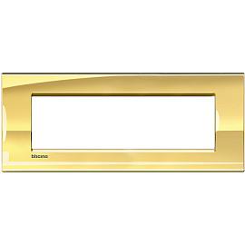 Рамка для розеток и выключателей прямоугольная, 7 модулей, цвет Золото Livinglight LNA4807OAgrand