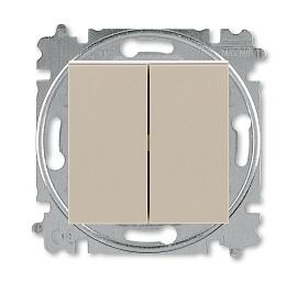 Выключатель двухклавишный LEVIT скрытой установки 10А схема 5 механизм с накладкой кофе макиато / белый 2CHH590545A6018 ABB