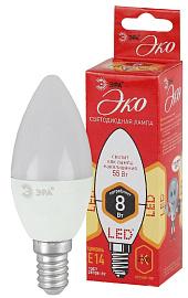Лампа светодиодная 8 Вт E14 B35 2700К 640Лм матовая 220-240В свеча ( ECO LED B35-8W-827-E14 ) Б0030018 ЭРА