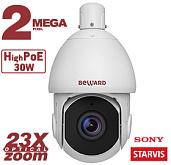 Камера видеонаблюдения (видеокамера наблюдения) IP уличная купольная поворотная скоростная 0.5-240°/сек, варифокальная ИК-подсветка (до 250 м), 24В (AC)/High PoE, microSDXC (до 256 ГБ), IP66 Beward SV2015-R23P2