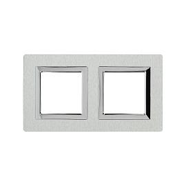 Рамка для розеток и выключателей 2 поста 4 модулей Avanti из алюминия серый 4404834 DKC