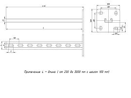 STRUT-стойка 41х21мм, основание 1400 мм sts4121140 EKF