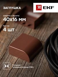 Заглушка (40х16) (4 шт) Plast под светлое дерево PROxima ecl-40-16x4 EKF