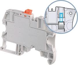 Клемма ZS4-S-T2-R1 винтовая 4мм.кв. с разъединителем серая, 2 тестовые розетки  1SNK506311R0000  TE Connectivity