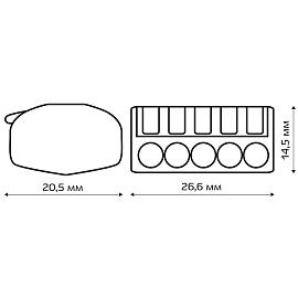 Клемма рычажковая, СМК 222-415, 0.08-4мм², серая, 20 шт., 26747 8, duwi