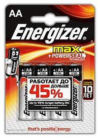 Батарейка (элемент питания) MAX  Alkaline LR06 BL-4 АА E300157100 Energizer