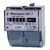 Счетчик электроэнергии однофазный однотарифный Меркурий-201.7" 5-60А, 220В., импульсный выход DIN,ОУ Инкотекс (электросчетчик)
