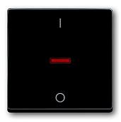 Клавиша для одноклавишных выключателей/переключателей/кнопок Impressivo с символом I/O красная линза антрацит 2TKA000549G1 ABB