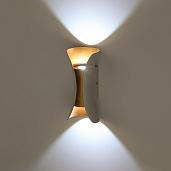 Декоративная подсветка WL42 WH+GD светодиодная 10Вт 3500К белый/золото IP54 для интерьера, фасадов зданий Б0054421 ЭРА