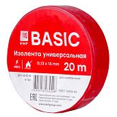 Изолента, класс В (общего применения), 0.13х15мм, 20 метров, красная plc-iz-b-r EKF Basic