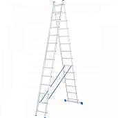Лестница двухсекционная  2х14 ступеней, 3,90-6,74 м; алюминий СИБРТЕХ 97914