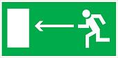 Эвакуационный знак "Направление движения к эвакуационному выходу налево " (150*300) АСТЗ