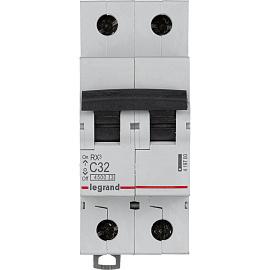 Выключатель автоматический RX3 32А 2П двухполюсный C 4,5кА 419700 Legrand