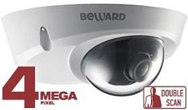 Камера видеонаблюдения (видеокамера наблюдения) IP купольная 4Мп, встроенный микрофон/ подключение внешнего активного микрофона Beward BD4640DS (6 мм)