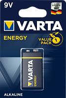 Элемент питания 6LR61 Energy 9В бл/1 (4122 229 411) батарейка щелочная Крона 4122229411 VARTA