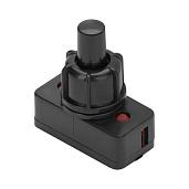 Выключатель-кнопка черный 2 контакта 250В 1А вкл-выкл (тип PBS-17A2) 26850 5 Duwi